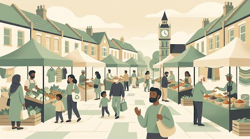 Stitch-generated locality illustration for Astrodream services in Southall